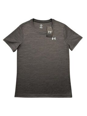 Under Armour Velocity Twist Short Sleeve Crew Gray Womens M Athletic Performance